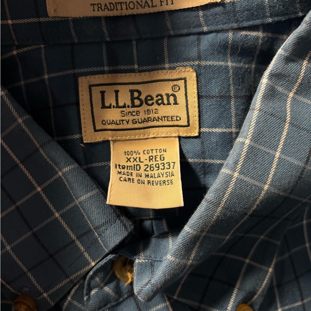L.L. Bean Blue Casual Button Down Shirt